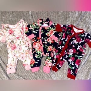 Baby Girl Floral One-Piece Outfits